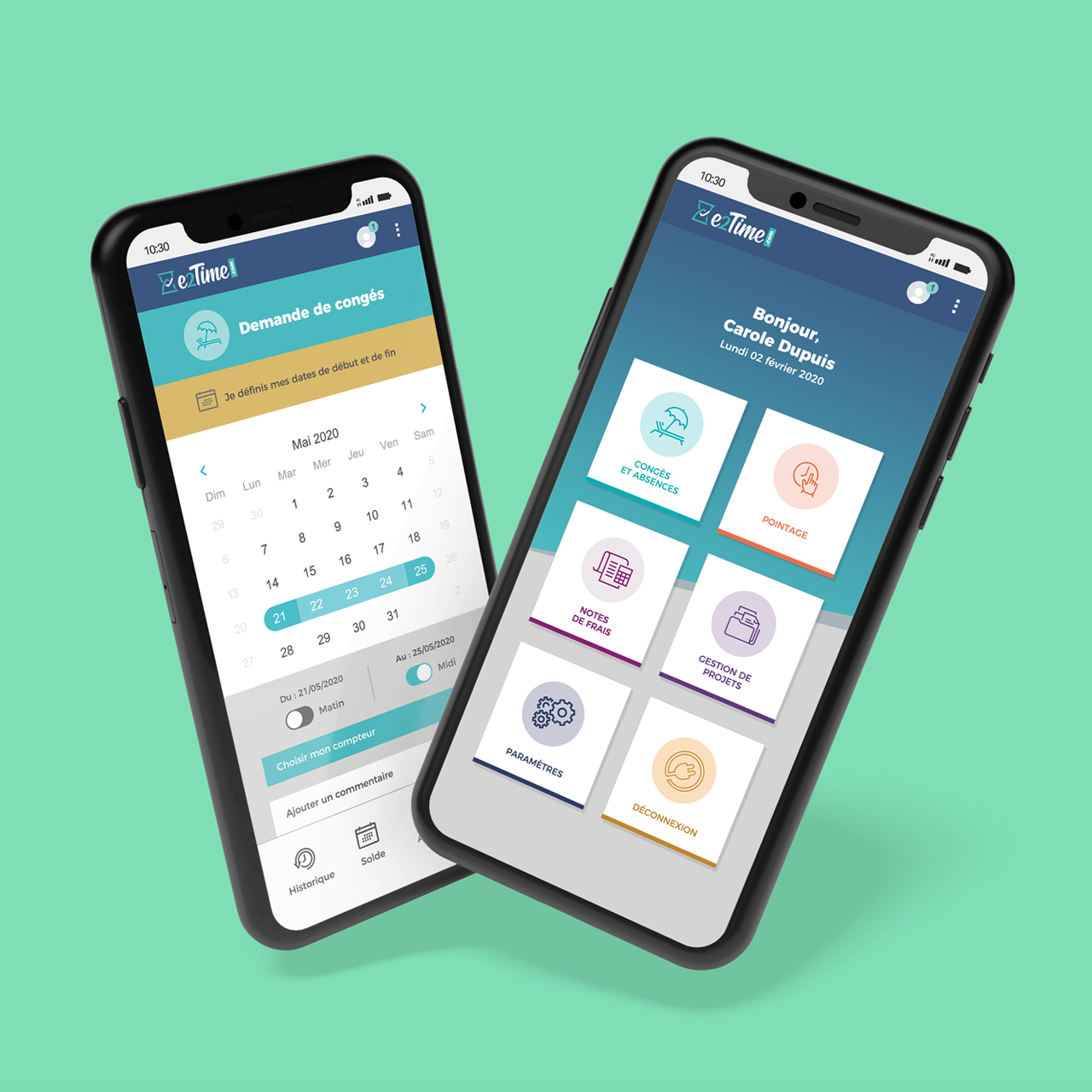Création d'application mobile – e2time.com
